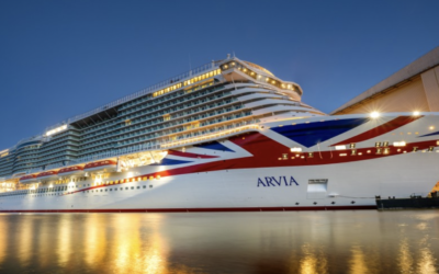 Nieuwe Cruise-ship Arvia van de Meyer Werft naar de Eemshaven