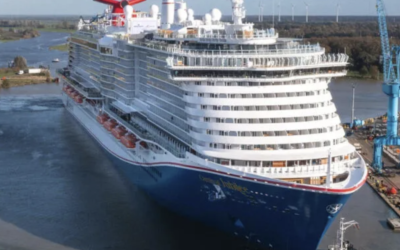 Nieuwste cruiseschip Meyer Werft ‘Carnival Jubilee’ onderweg naar de Eemshaven